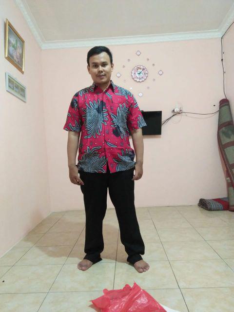 Kemeja Batik Pria Lengan Panjang Motif Wayang M L Xl Xxl