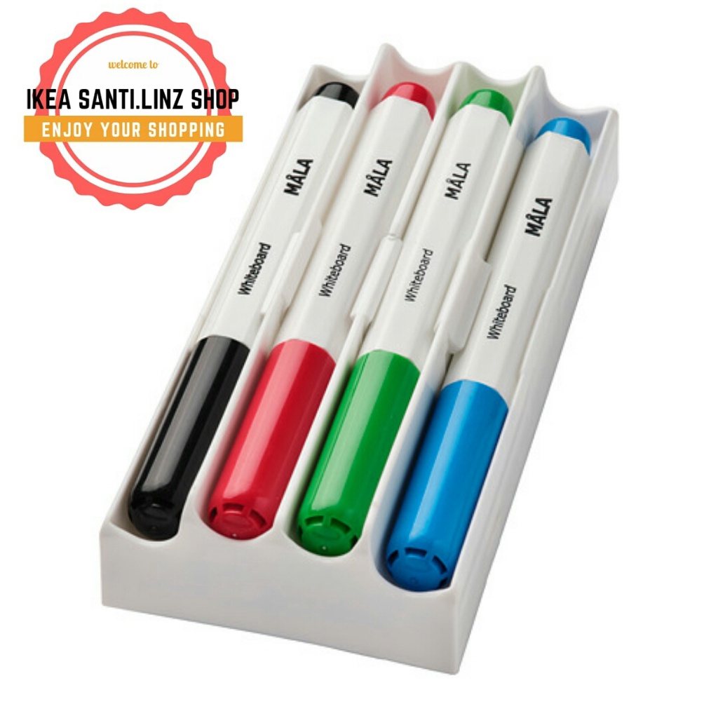 

MALA Spidol papan tulis 4 pcs dengan tempat / penghapus