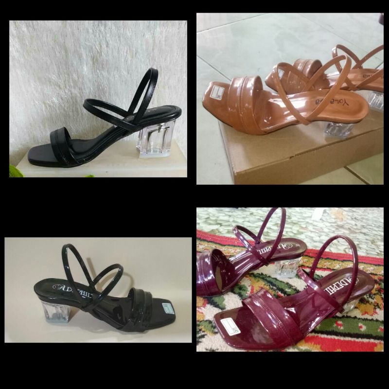sandal heels. kaca