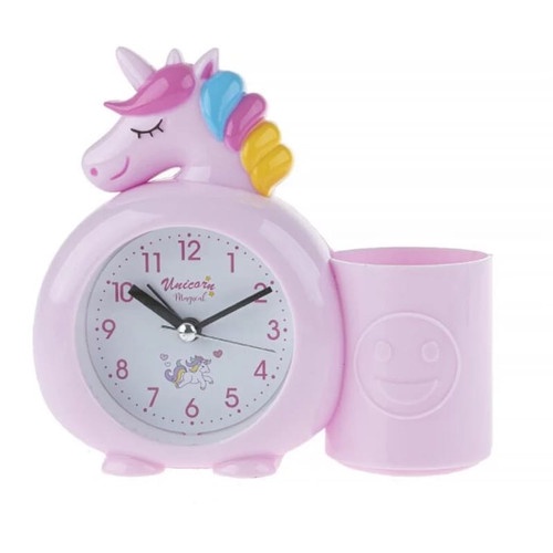 COD ~ Jam Alarm Unicorn Karakter Anak + Kotak Pensil dan Pulpen