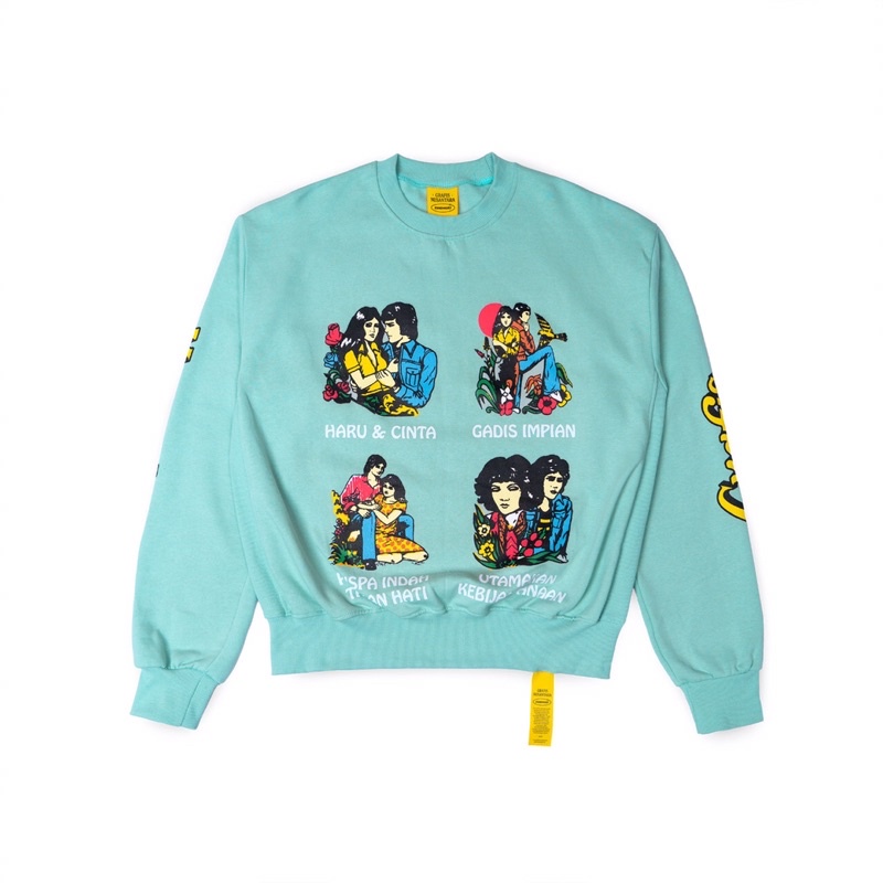 Kamengski - Grafis Nusantara Crewneck Aqua