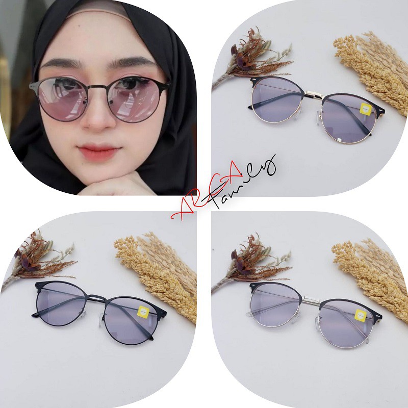 PROMO KACAMATA BERUBAH WARNA OVAL TITANIUM KOREAN NEW WANITA PRIA PHOTOCROMIC STYLE VINTAGE