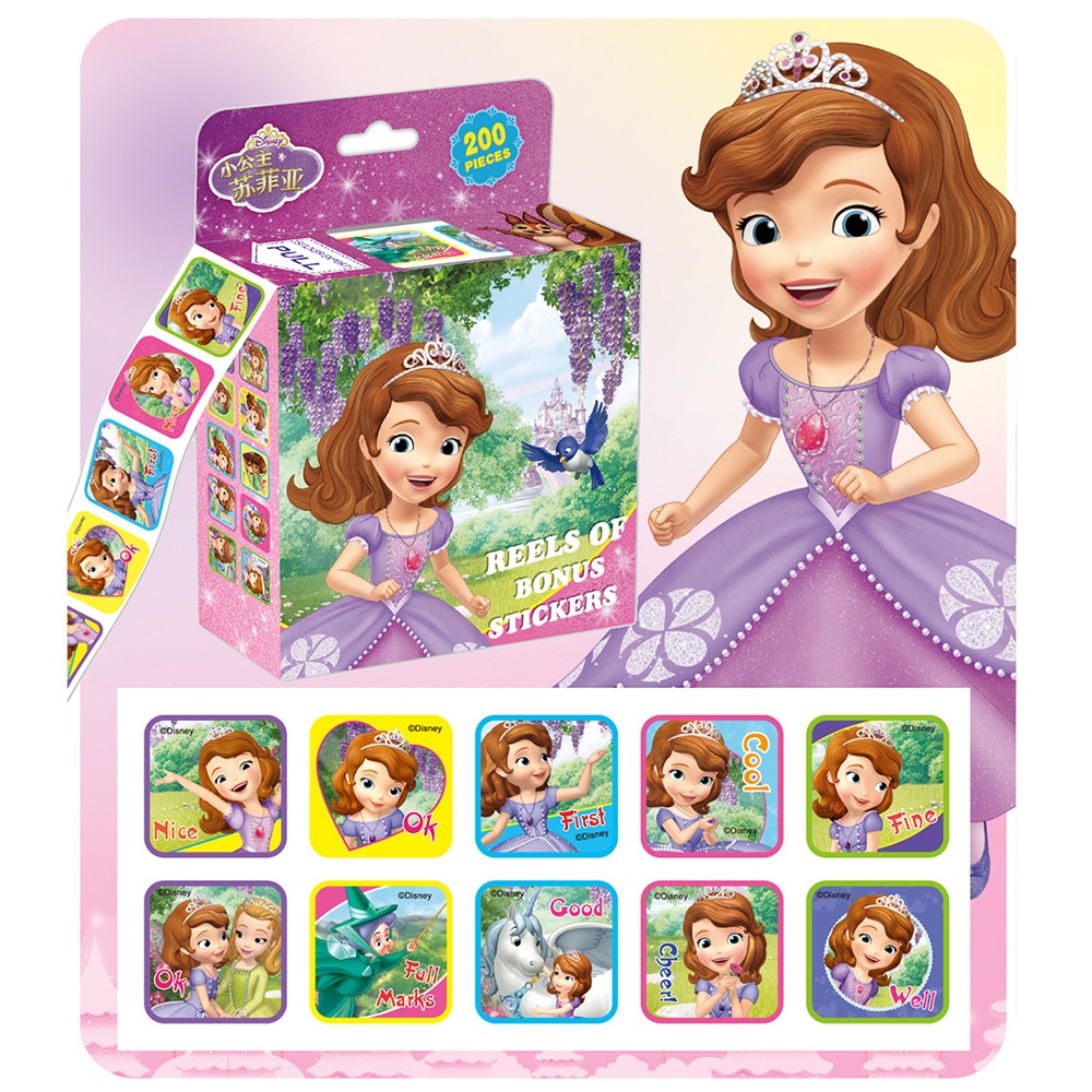 【COD Tangding】200pcs / roll Stiker Kartun Disney Frozen Princess My Little Pony Untuk Hadiah Anak Laki-Laki / Perempuan