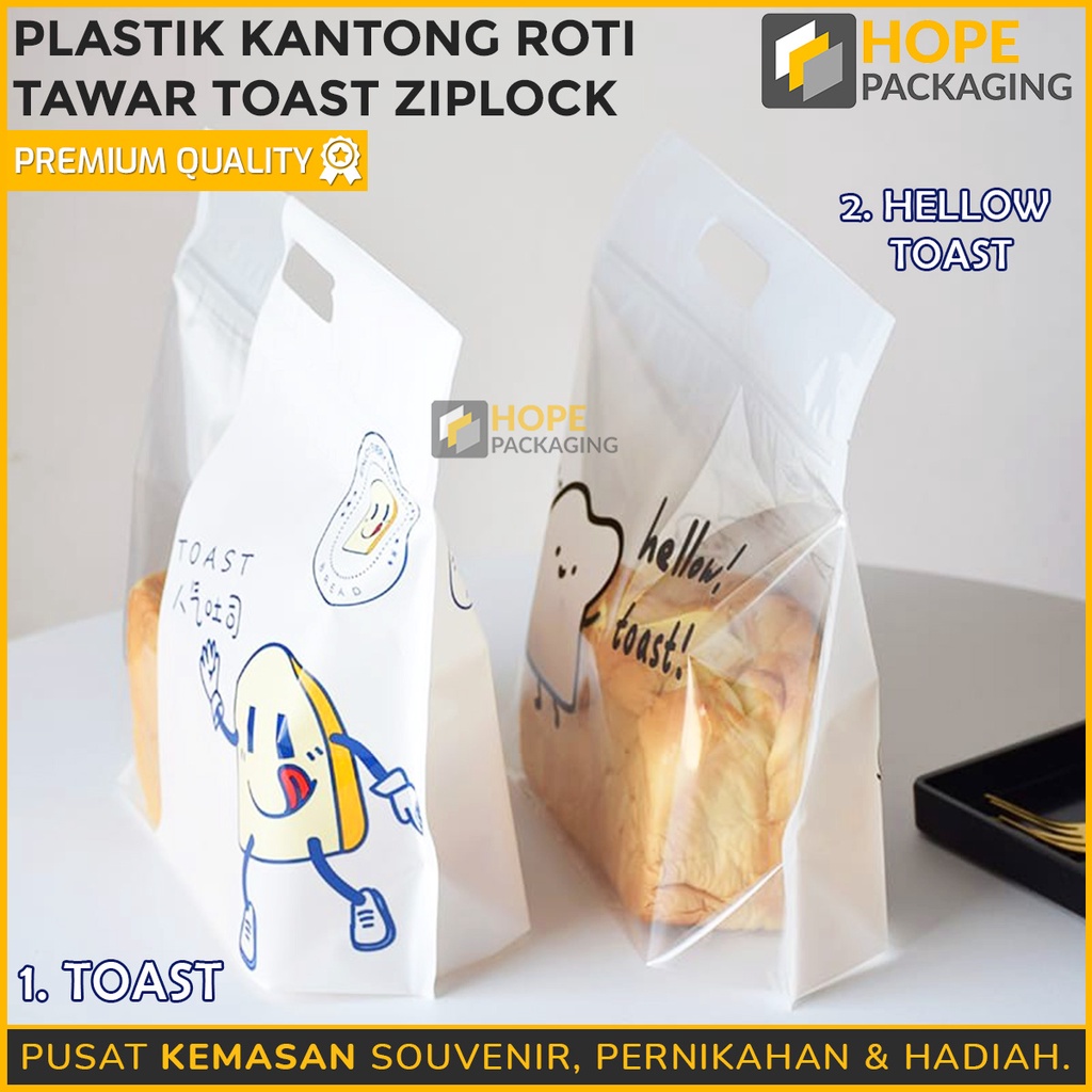 [ ISI 5 PCS ] Plastik Ziplock Transparant / Kantong Plastik Roti Tawar / Toast Kemasan Plastik Roti Zipper