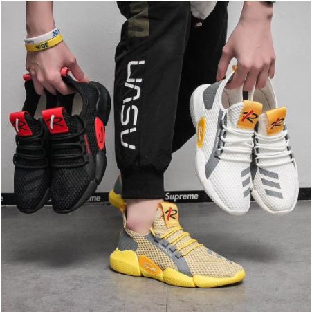 Sepatu Sneakers Pria Kasual Original Sepatu Cowok Sneaker Korean Style Sepatu Pria Tali Elastis