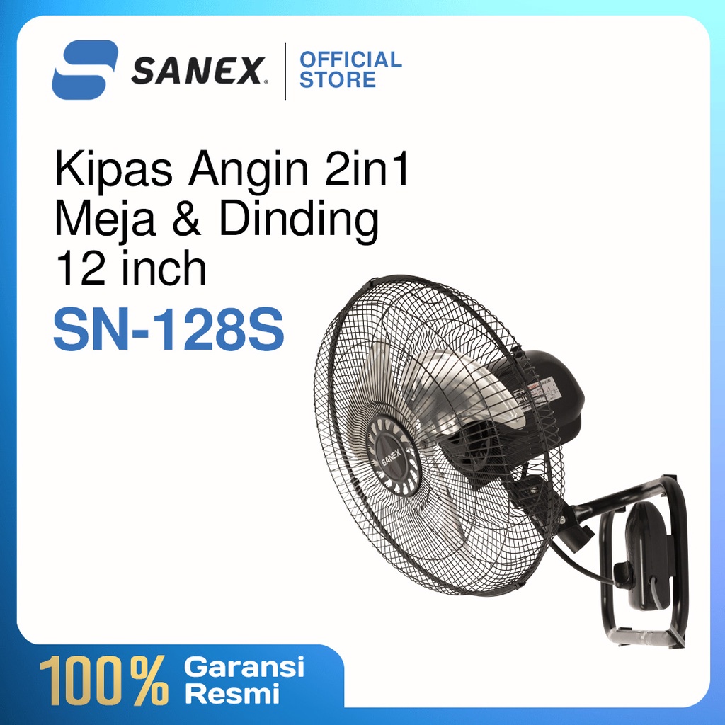 Sanex Tornado wall Fan / Desk Fan 12 inch SN - 128 S  bisa swing  kiri kanan