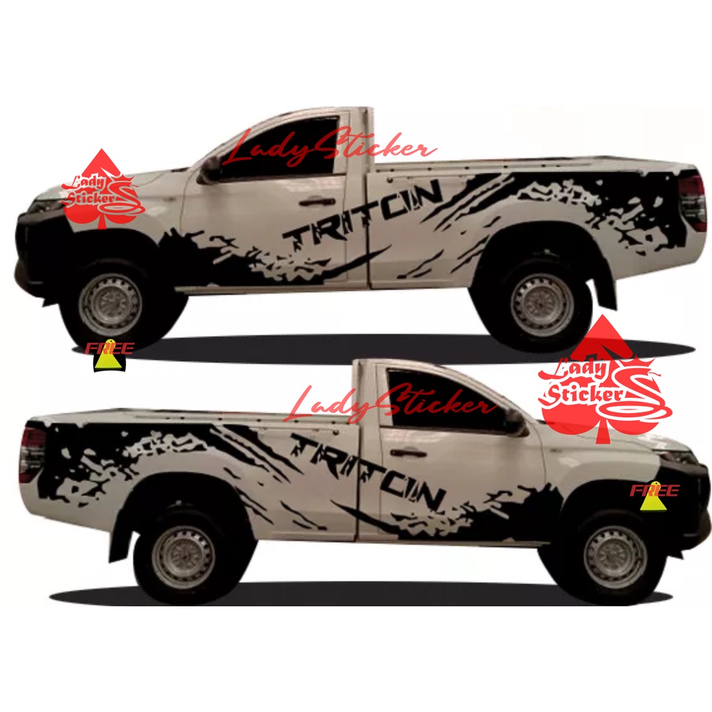 STICKER MITSUBISHI TRITON CUTTING STICKER STIKER MOBIL TRITON SINGLE CABIN OFF ROAD