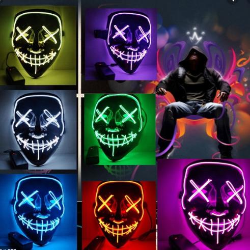 Topeng Led The Purge / Topeng Pesta /Led Mask / Topeng Halloween
