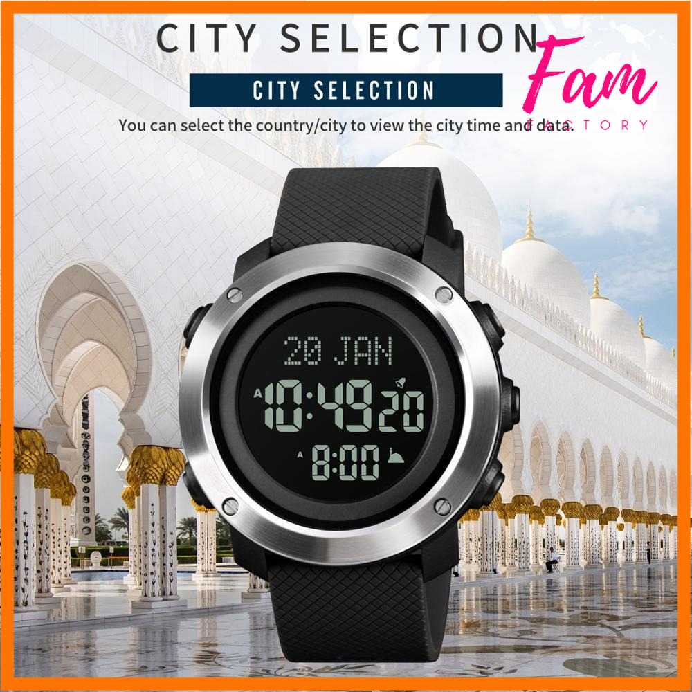 SKMEI Jam Tangan Digital Pria Penunjuk Arah Kiblat - 1728