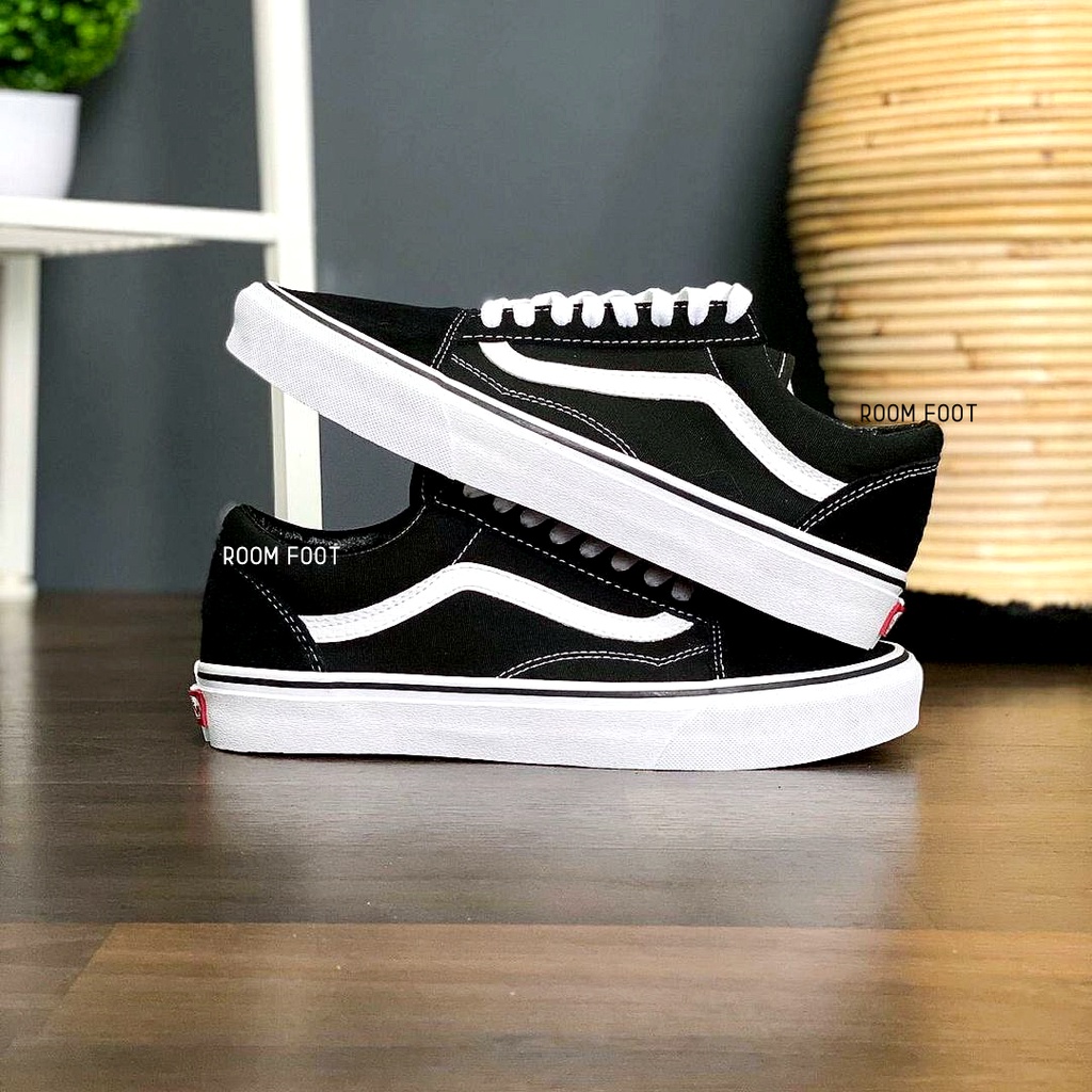 Sepatu Old skool OG Black White / Sepatu Oldskool OG Hitam Putih