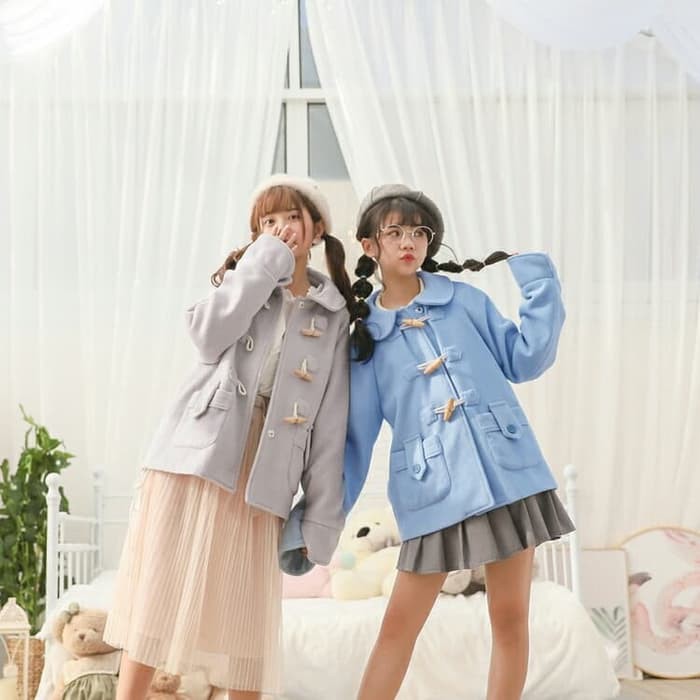 Cute Pocket Jaket Toggle Kawaii Harajuku