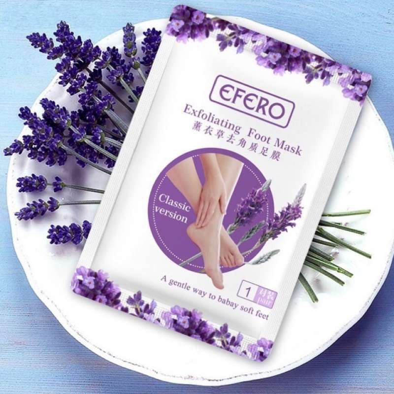 Efero Foot Mask / Masker Kaki Efero / Masker Kaki Merawat Kaki Tumit Kering Pecah-Pecah / Masker Pengelupas Kulit Mati / Efero Exfoliating Foot Mask / Masker Perawatan Kaki / Masker Melembutkan Kaki / Masker Kaki Lavender