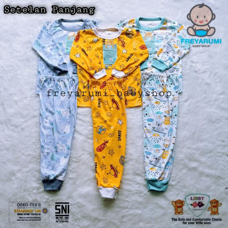 3STEL - LIBBY Setelan Panjang Ukuran 2L /libby travel around universe/Baju bayi