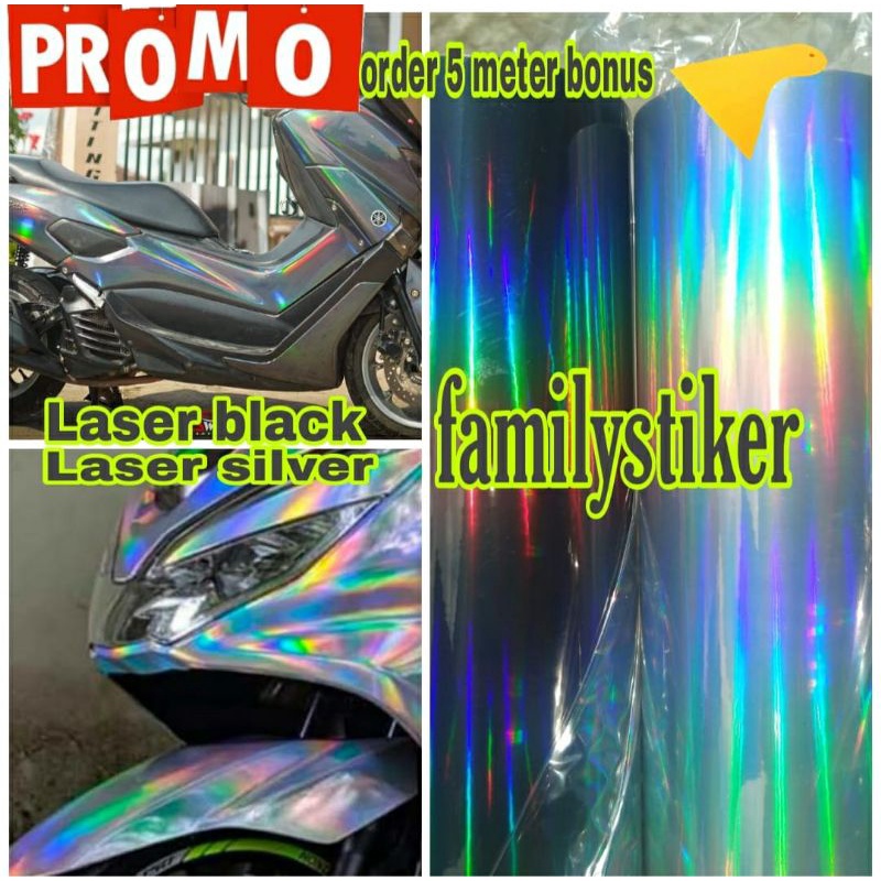 Skotlet Hologram stiker skotlet motor warna hologram silver stiker skotlet motor hologram hitam