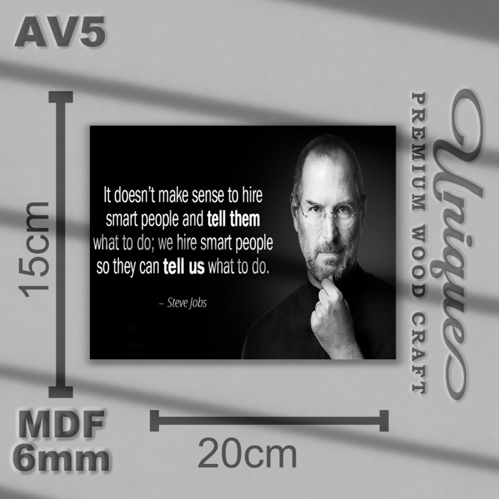 PREMIUM Poster Kayu Quotes Steve Jobs / Hiasan Dinding Motivasi Steven