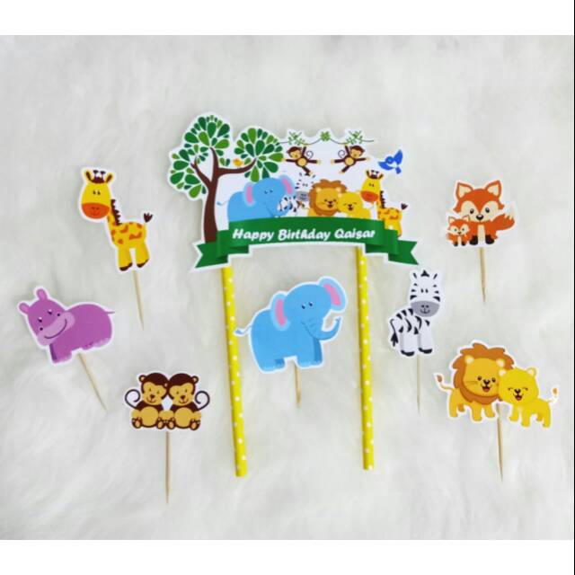 Topper Animal Hiasan topper ulang tahun Ultah topper kue dan topper pudding