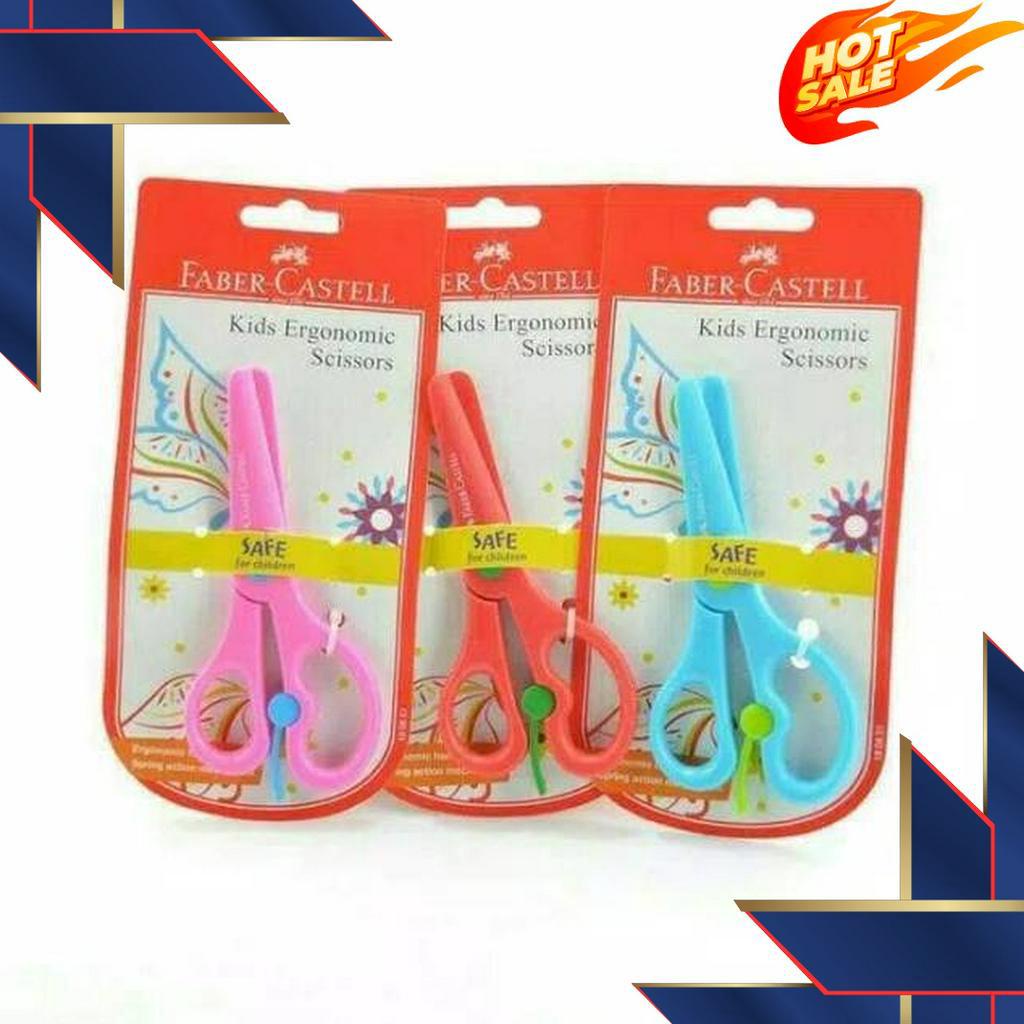 

SERENTAK Gunting Anak Faber Castell Ergonomic Scissors Safe For Children