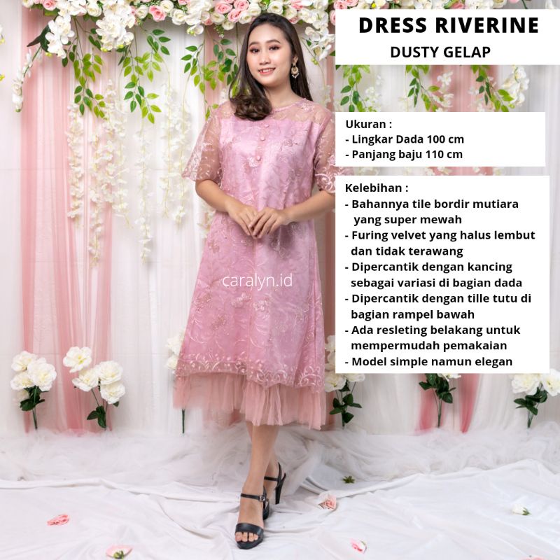 DRESS BRUKAT KOREA DRESS KONDANGAN KEKINIAN WANITA RIVERINE