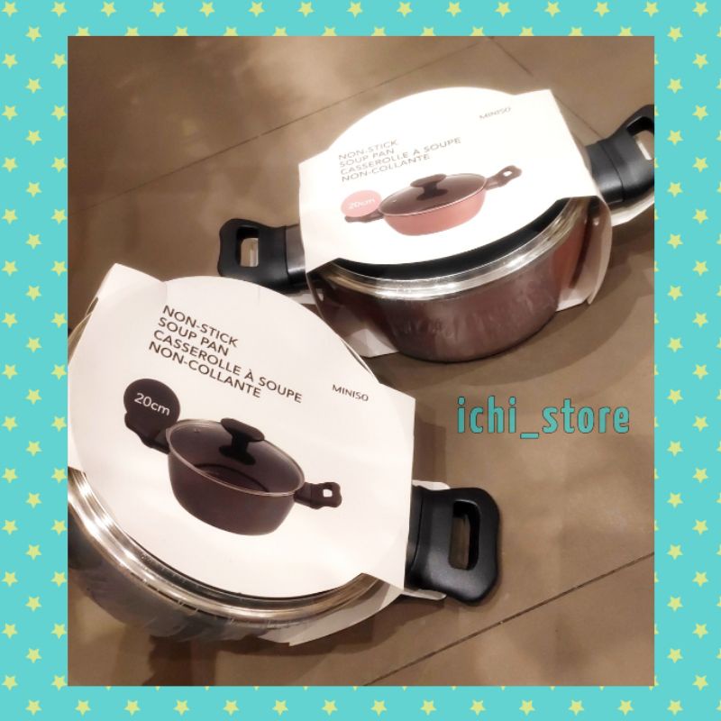 Panci Miniso 20 Cm | Non Stick Soup Pan Miniso | Panci Miniso Anti Lengket Diameter 20 Cm