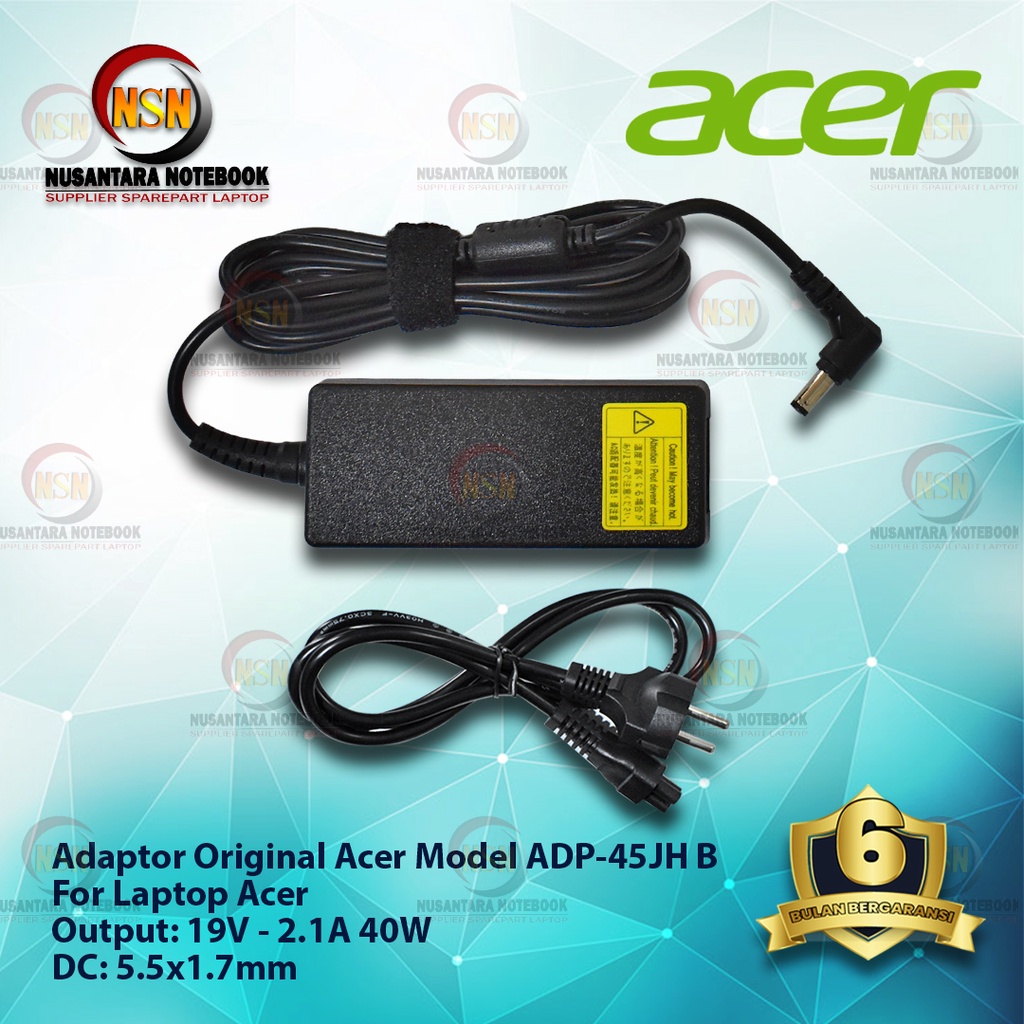 Adaptor Charger Laptop Acer 19V-2.1A 40W DC 5.5 X 1.7mm