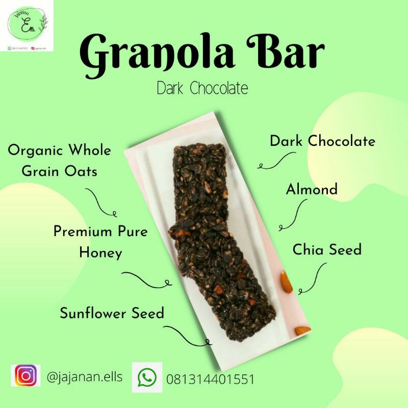 

Dark Chocolate Granola Bar by Jajanan Ells
