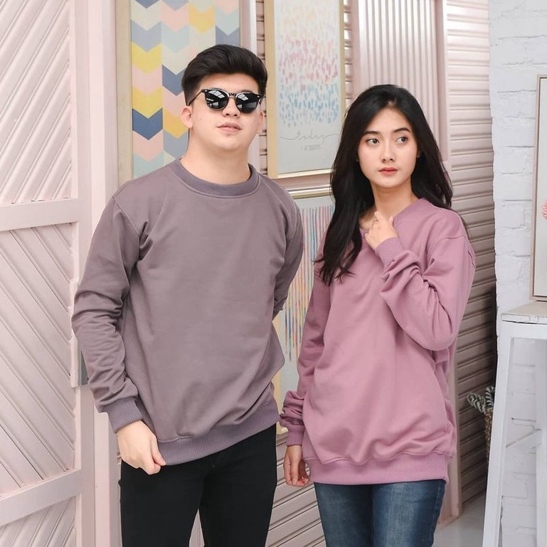 BASIC SWEATER Warna Mint || CRAWNECK POLOS II Sweatshirt Polos