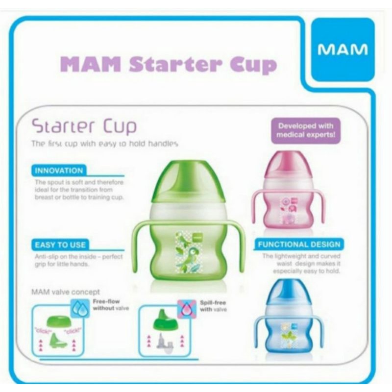 Mam Starter Cup Sippy Bottle Spout Mam Training Handle Cup