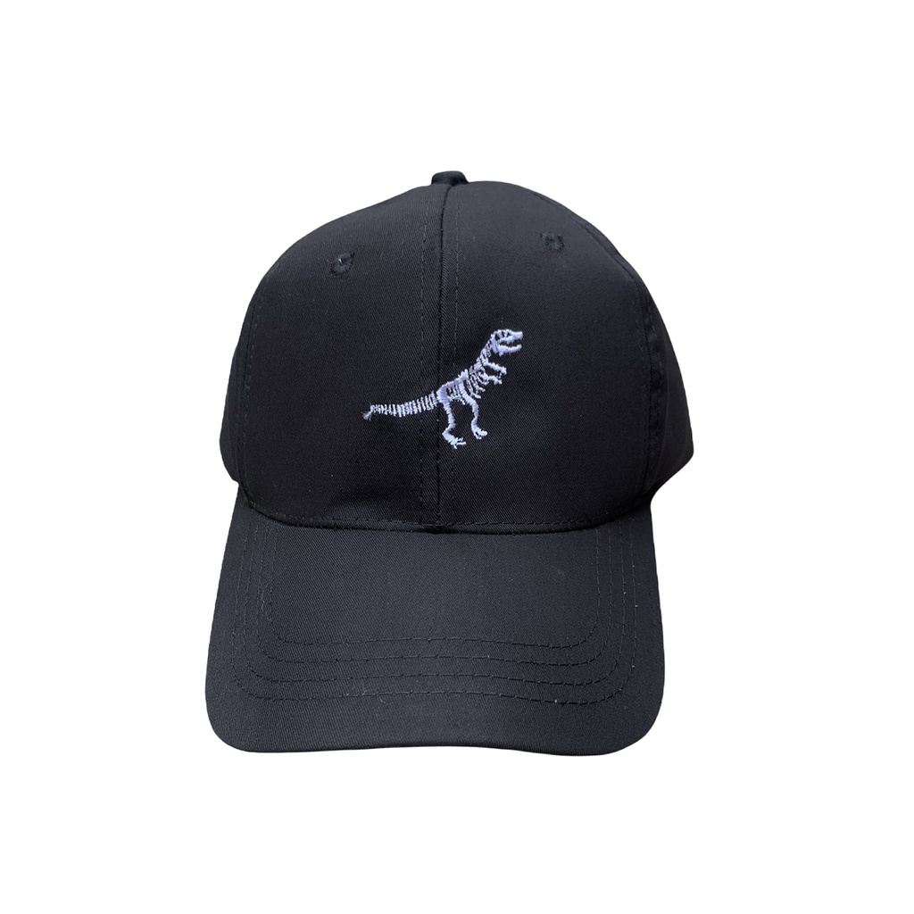 Topi baseball kaktus cream-Trex hitam