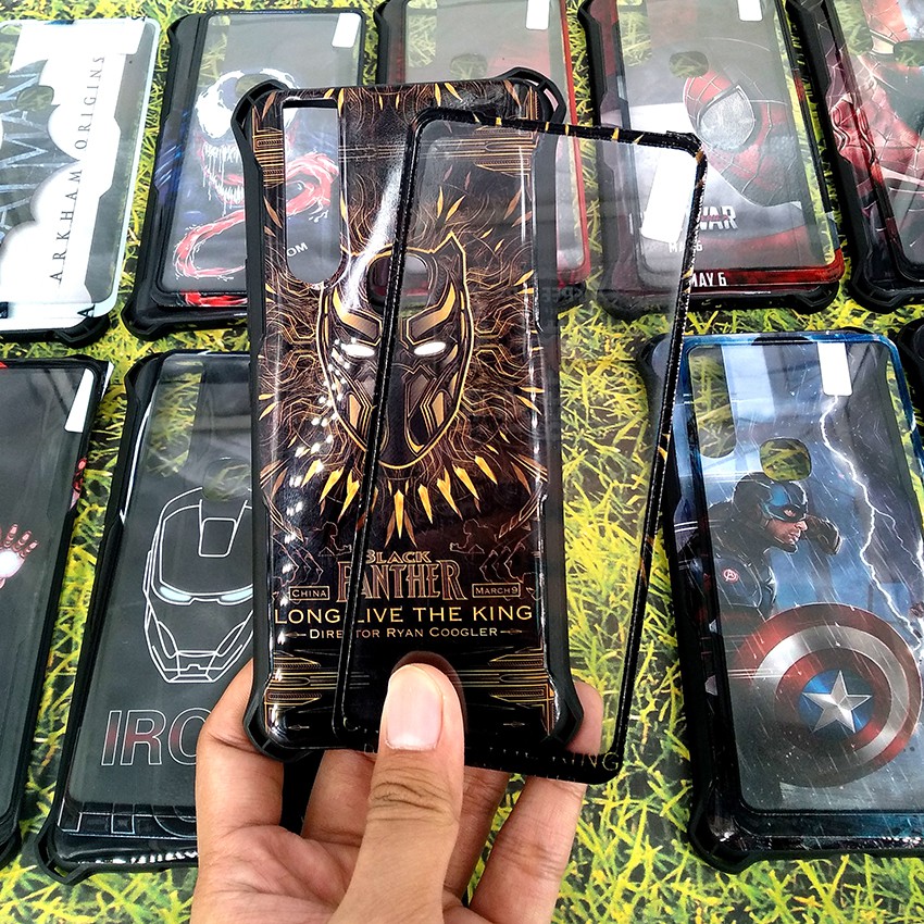 360 CASE GLOSSY SUPER HERO (Bahan jelly) + Tempered For Oppo/Samsung/Vivo/Xiaomi