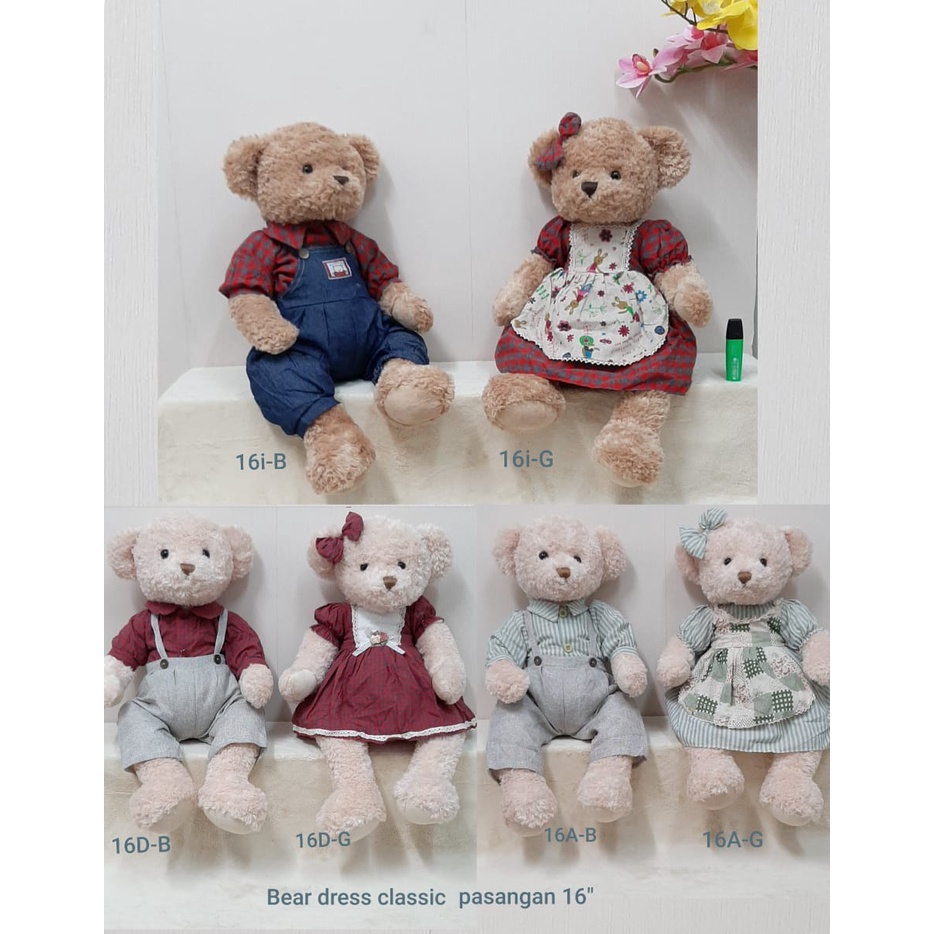 Boneka teddy bear classic 65cm/16&quot;/bear baju /Boneka Beruang/Boneka Bear Dress Cantik