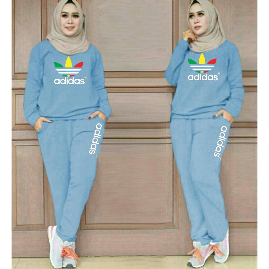 PIK - Setelan Training Pelangi XL (5700), XXL (6100), 3XL (7500),  4XL (7900) /Celana Olahraga Wanita JUMBO