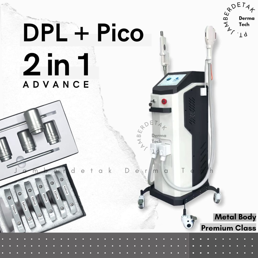 premium pico laser beauty machine laser pico dan DPL upgrade dari ipl body metal grey advance