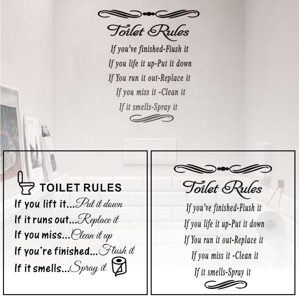 R-FLOWER Stiker Dinding Removable Kamar Mandi Washroom Dekorasi Rumah Segi Empat Decals