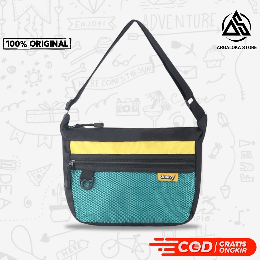 AUTHENTIC Tas Selempang Slempang Sling Bag Pria Cowok Kerja Sekolah Distro Murah Original