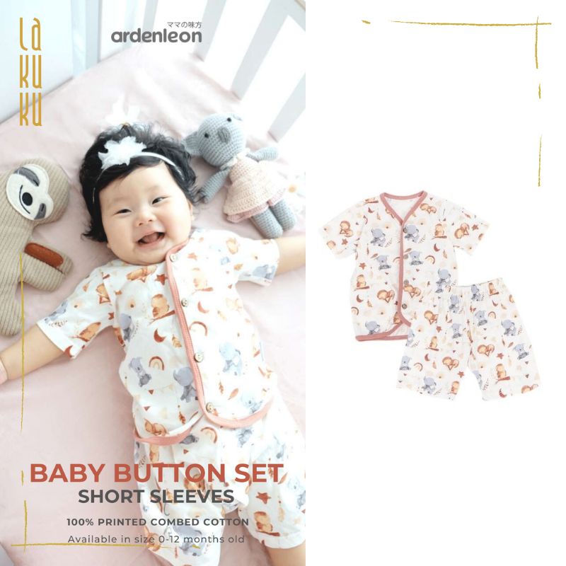 Lakuku - Ardenleon Baby Button set Short Sleeves Printed Collection Setelan Casual Pendek