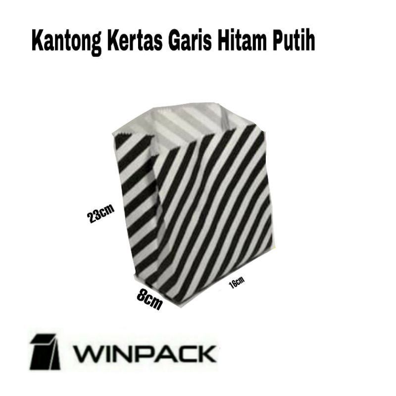 

Kantong Kertas (Paper Bag) motif garis Hitam Putih