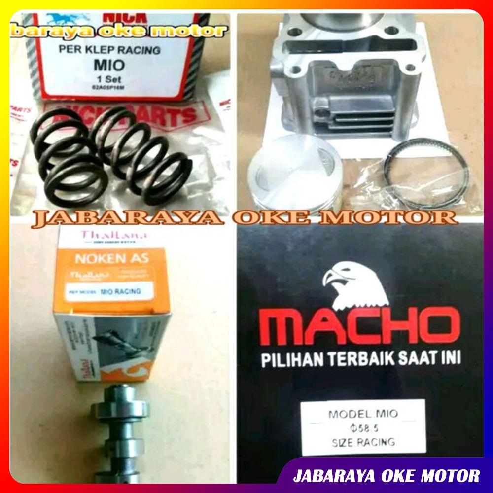 PAKET BALAP BLOK SEHER MIO RACING 58 5MM PER KLEP RACING NOKEN AS MIO RACING BOURUOP SETANDAR BALAP