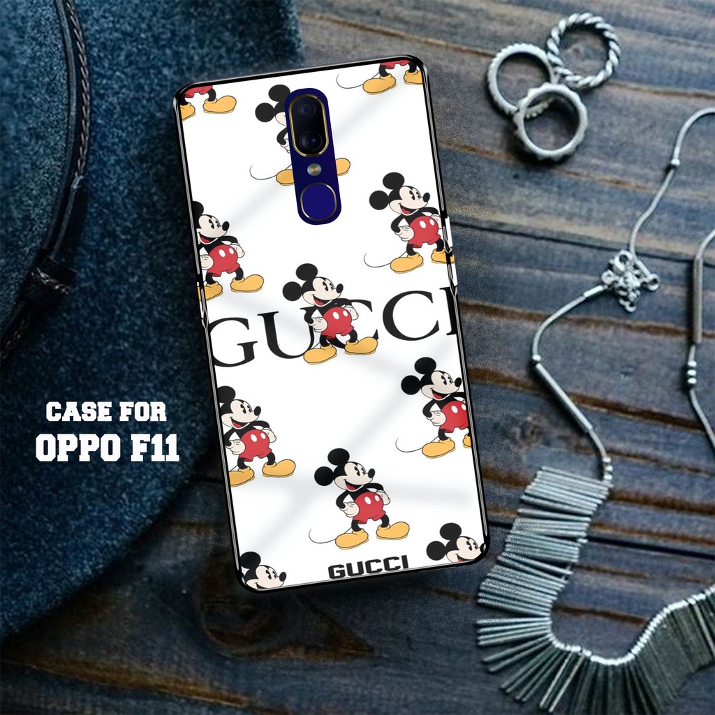 Case OPPO F11 - Casing OPPO F11 [ MICKEY GUCCI ] Silikon OPPO F11  - Case Hp - Case Mewah - Cassing 