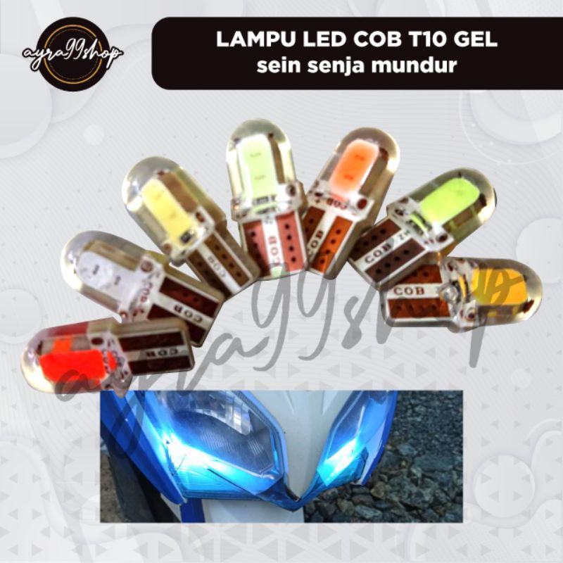 LAMPU LED COB T10 GEL sein senja mundur