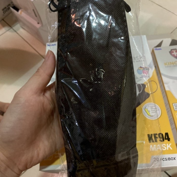 masker kn95 kf94 Korean style king mask perbox isi 20pcs-hitam