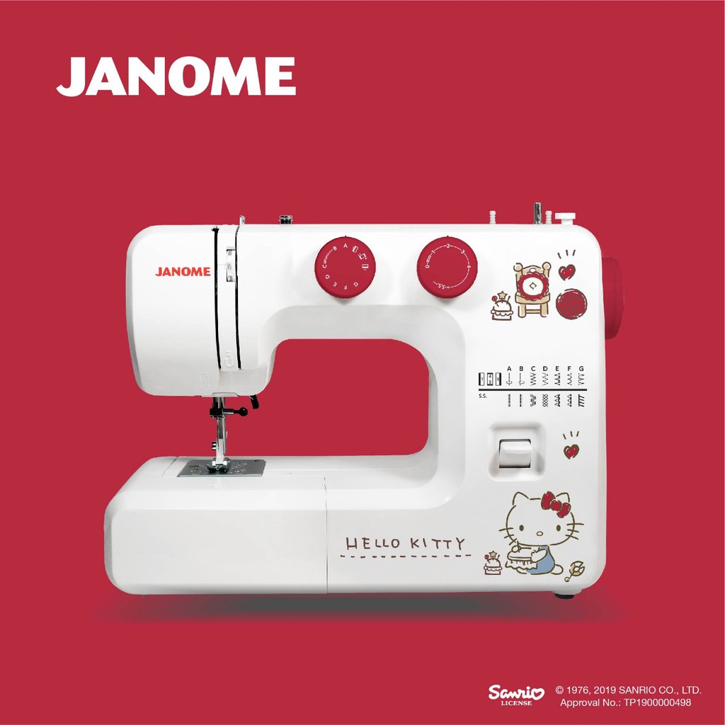 JANOME HELLO KITTY NS 322P PINK NS 322R RED NS322P NS322R MESIN JAHIT PORTABLE NS 322 P NS 322 R