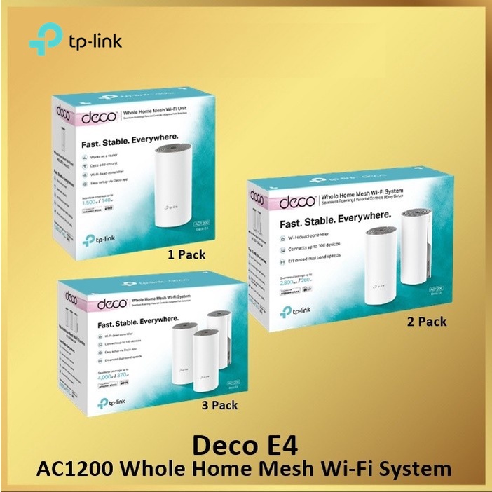 TP-Link Deco E4 AC1200 Whole Home Mesh Wi-Fi System DECOE4 TPLink