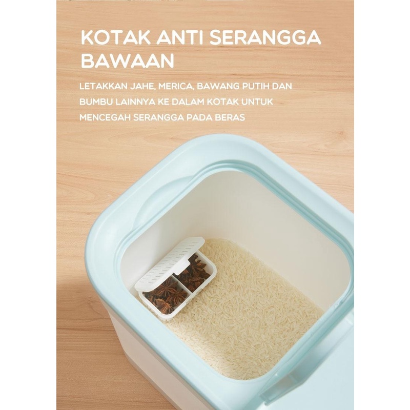 Samono SRB002 Kotak Beras Besar 10Kg Food Grade Rice Box Anti Bau / Serangga