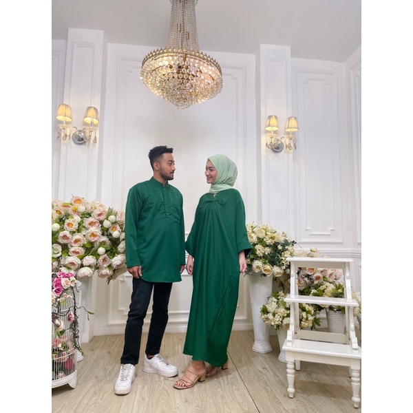 COUPLE 9624A#Kaftan Wanita+ Kemeja Pria