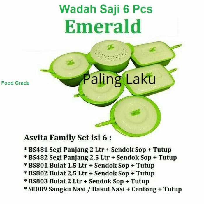 Asvita Emerald Family Set Asvita Set wadah saji set