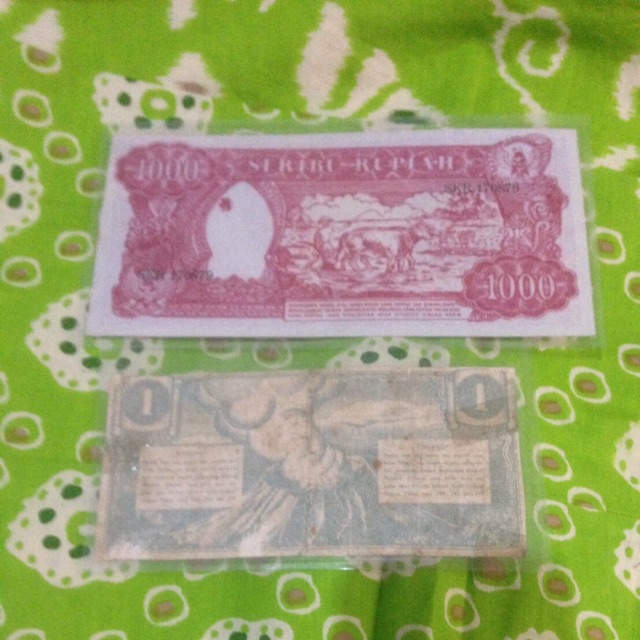 Uang Soekarno Rp 1 & Rp 1000