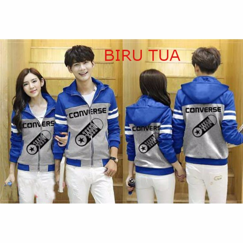 Best Couple- Baju Couple / Couple / Jaket Couple / Jacket Converse Sepatu Biru Tua Laris