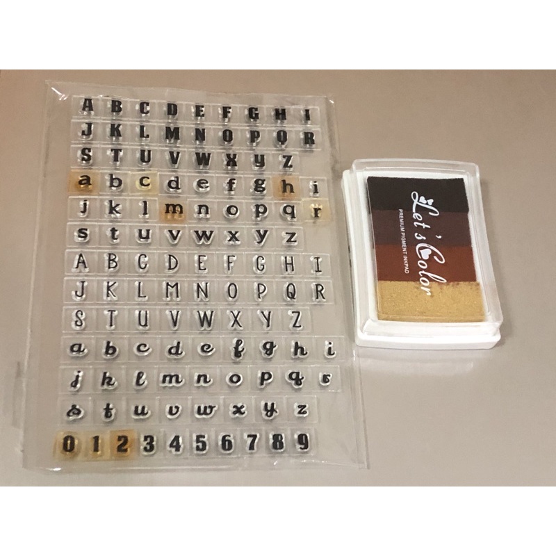 alphabet stamp ink stamps pads pad stempel journaling diary journal tanggal huruf angka transparan c