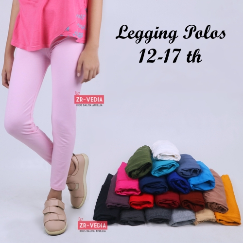 Legging Polos Size Remaja Tanggung 12-17 Tahun / Fit to M Leging Kaos Celana Wanita Panjang Dalaman
