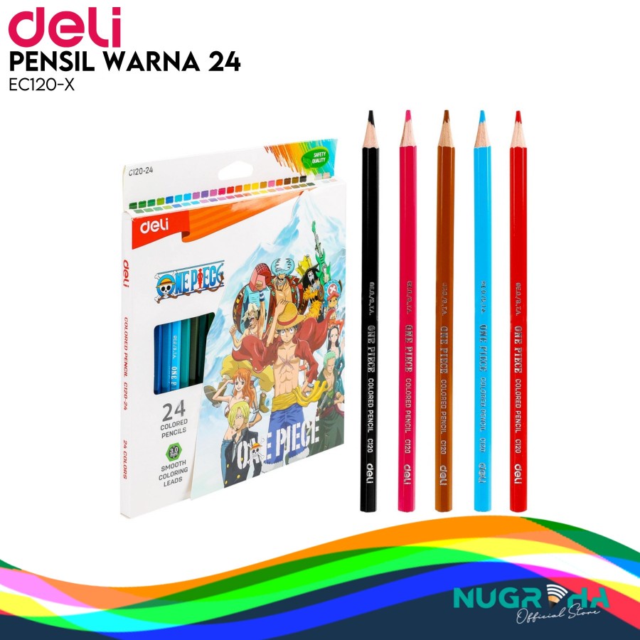 

Deli Color Pencil / Pensil Warna Edisi One Piece EC120-24W